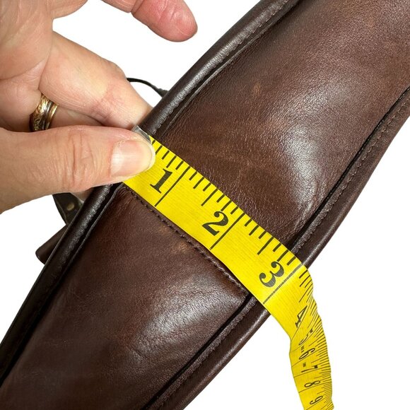 Vintage Coach WESTON Shoulder Bag Turn Lock Wood Dowls Brown Leather 9021 MEXICO - Picture 13 of 13